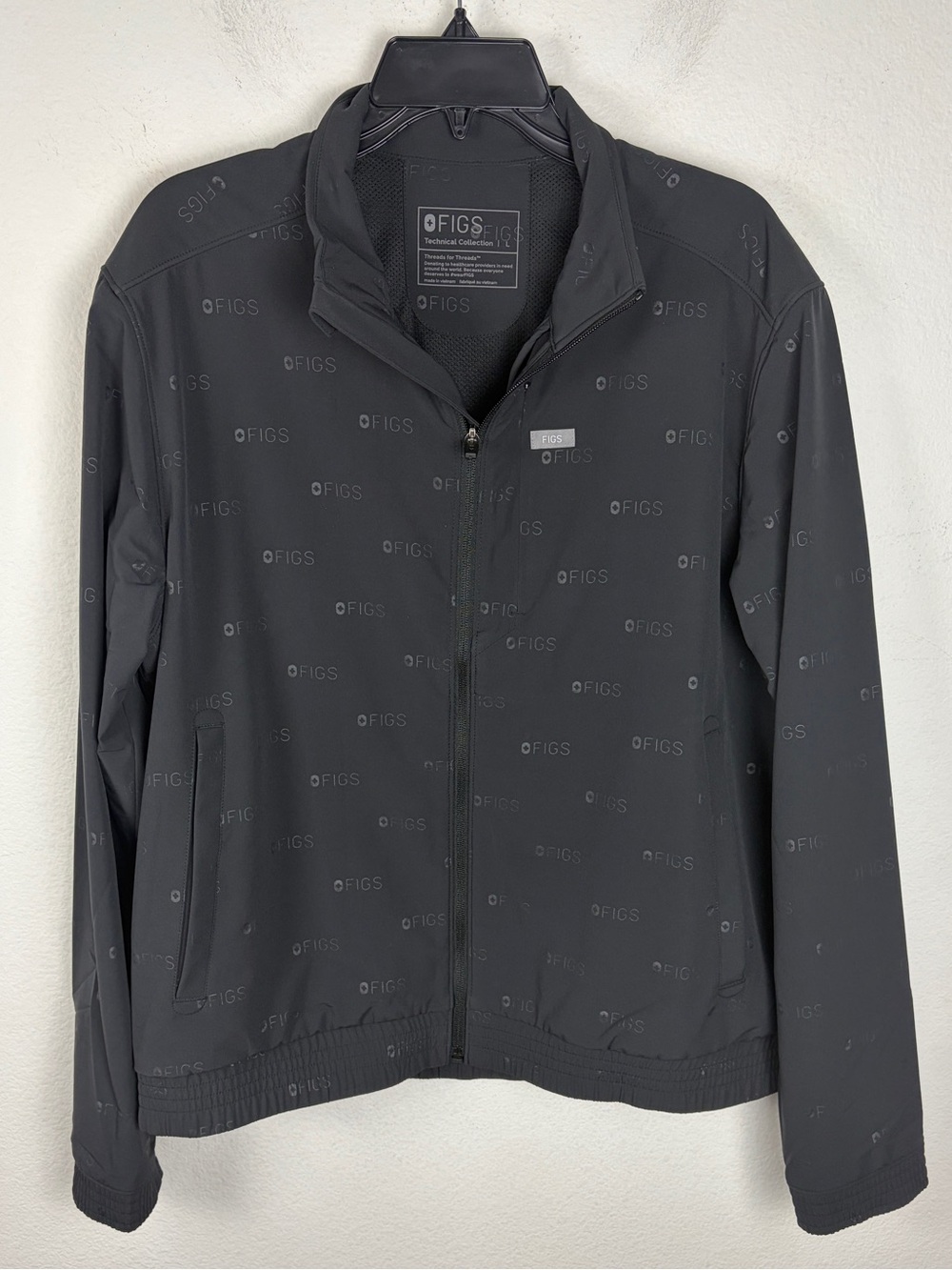 Figs Black Technical Collection Jacket Size Large New without Tags Full Zip